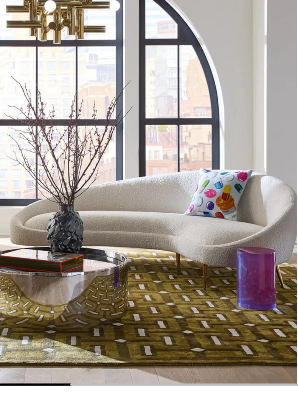 Jonathan Adler Happy Pills Beaded Throw Pillow 20” Like New - Rare